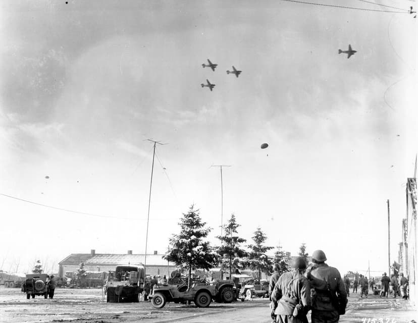 Supply drop at Bastogne