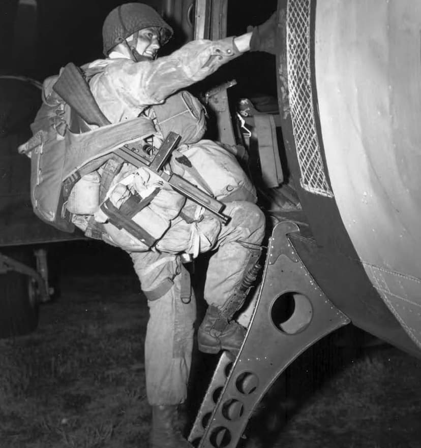 Paratrooper boarding C-47